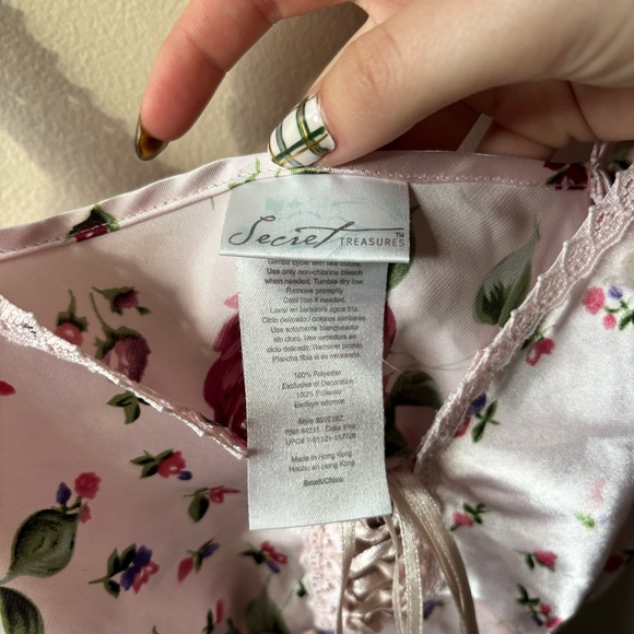 Secret Treasures Floral Mesh and Satin Mini Dress - Picture 3 of 7